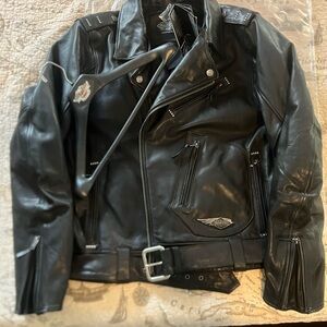 ⭐️HARLEY ⭐️120th ANNIVERSARY CYCLE CHAMP LEATHER JACKET NWT XL